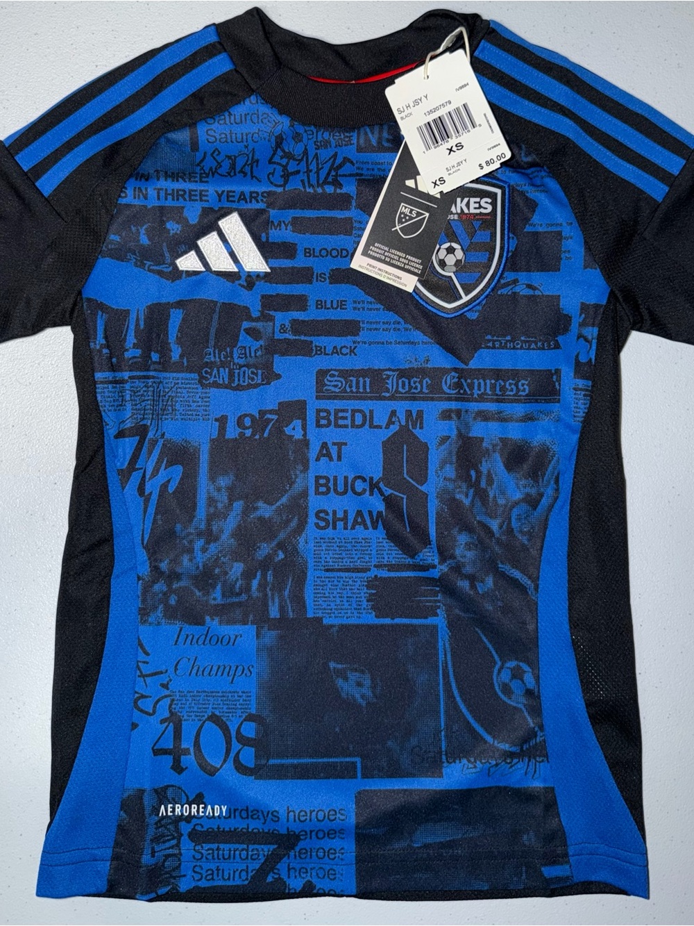 Adidas/MLS/Soccer: San Jose Quakes Blue/Black Youth Jersey (XS)